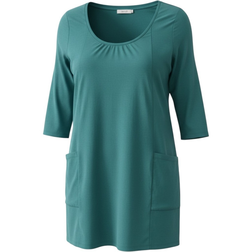 Pure Jill Two-Pocket Knit Tunic Teal XS 100% Cotton Soft Layering Sustainable